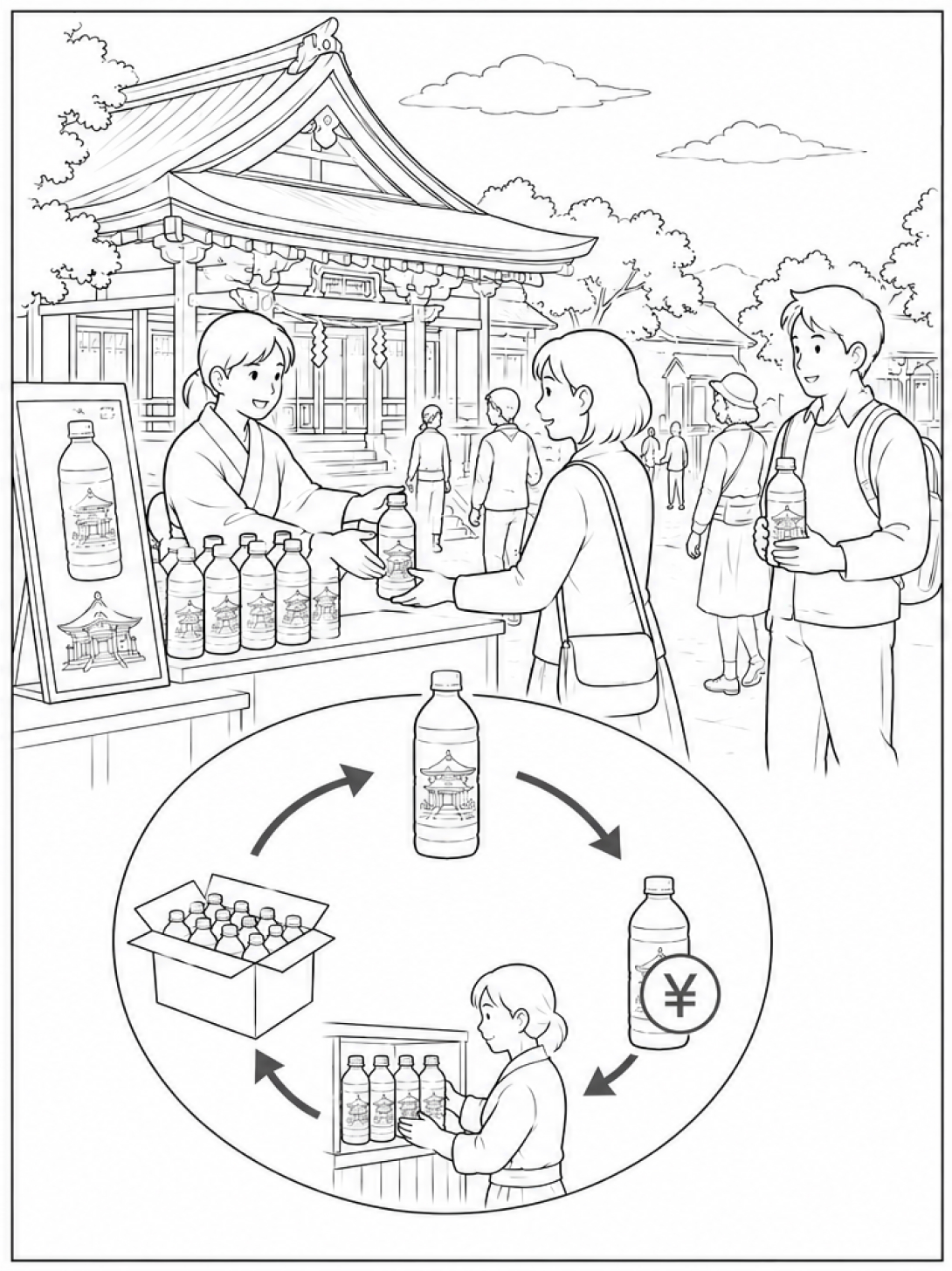 観光拠点・祈りの場のイラスト